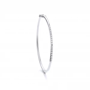 9ct White Gold 0.50ctw Diamond Bangle